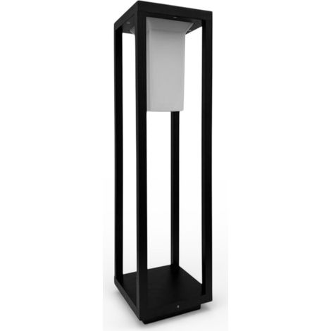 Lampioncino moderno palo luminoso da giardino diffusore con attacco per lampadine led E27 altezza 60 CM nero