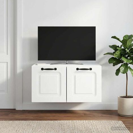 Wandmontierter TV-Schrank Weiß 59,5 x 41 x 30 cm Holzwerkstoff (1/5)