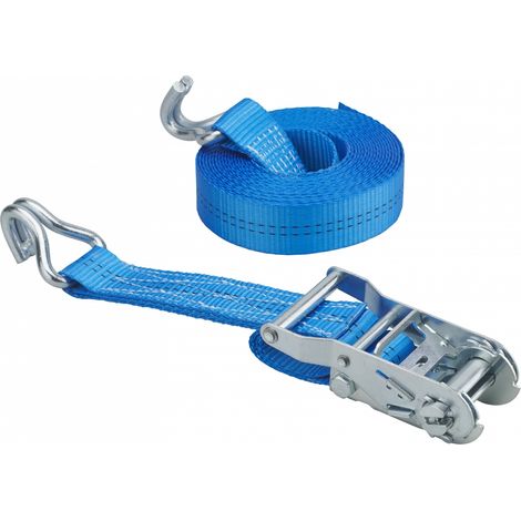 Cinghia a cricchetto, lunghezza 6 metri ganci di serraggio JJ, blu - THIRARD