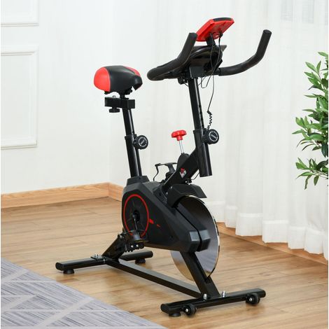 Heimtrainer aus schwarzem Stahl mit LCD-Display, 85 x 46 x 114 cm (1/5)