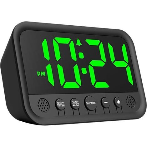 Garden FutureHorloge Électronique de Chevet à Écran LED - Solution Simple et Efficace pour un Réveil Garanti - Ajustements Personnalisables du Volume et de la Lumière