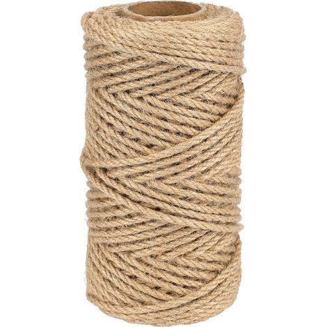 1 Rouleau Corde 50M Jute 4MM Chanvre Tressé Pour Jardinage,Décoration,Bricolage,Camping (1/5)