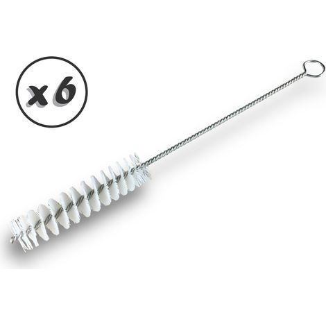 Goupillon NYLON multifonction Différents diamètres Garnissage 100 mm Manche Torsadé - Quantité x 6 - Ø 24 mm - NYLON