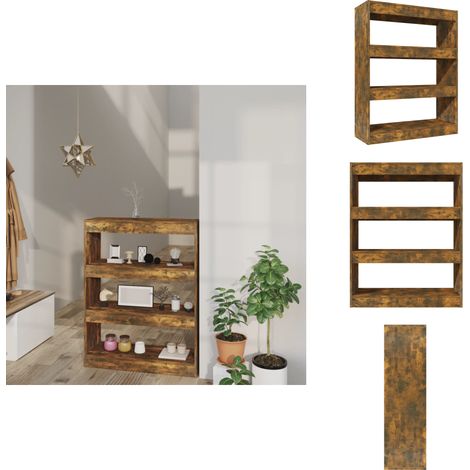 Bücherregal/Raumteiler Räuchereiche 80x30x103 cm Holzwerkstoff - Bücherregal - Holzmöbel - Rauchereiche - Raumteiler - Wohnzimmer Dekoration (1/5)