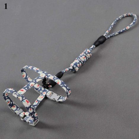 Niedliche Katze Hundehalsband Harness Leine Kleine Daisy Blume Print Hund Seil Brustgurt für Kleine