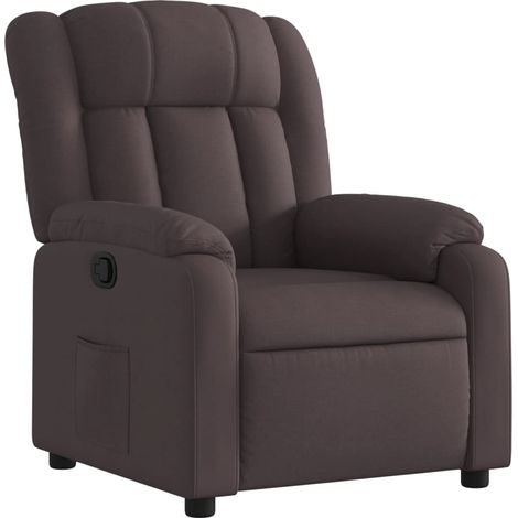 Sillón reclinable de tela marrón oscuro vidaXL (1/7)