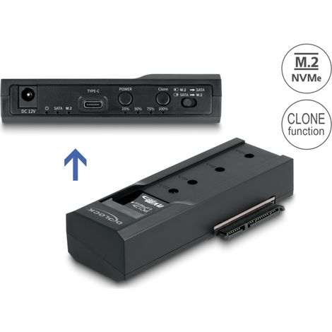 Docking USB Type-Câ¢ para 1 x M.2 NVME o 1 x SATA SSD / HDD con funciÃ³n de clonaciÃ³n