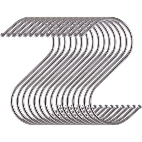 Gancho En Forma De S - Acero Inoxidable - Para Cortina De Ducha Y Organización En Cocina Baño Oficina - Paquete De 15 Unidades (1/5)