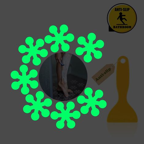 Set mit 24 hochwertigen, rutschfesten Badewannenaufklebern mit beleuchtetem Schaber (1/5)