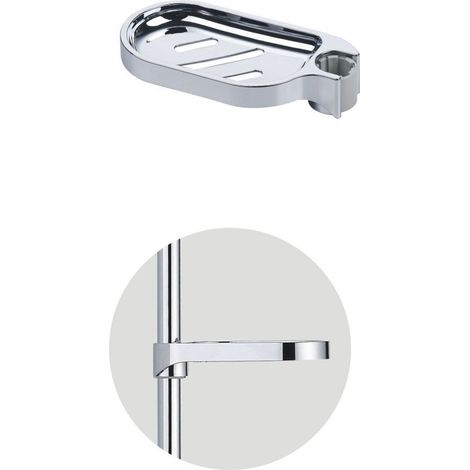 Porte-Savon, Porte Savon Barre Douche, Porte Savon pour Barre de Douche, Porte-Savon Douche Réglable, Porte Savon sans Perçage Porte Shampoing pour Barre De Douche Diamètre du Trou 25mm (1/4)