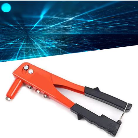 Pince à riveter manuelle ergonomique en alliage d'aluminium, jeu de riveteuse à double poignée pour portes et fenêtres, outil de pose de rivets, kit de sertissage à main (1/5)