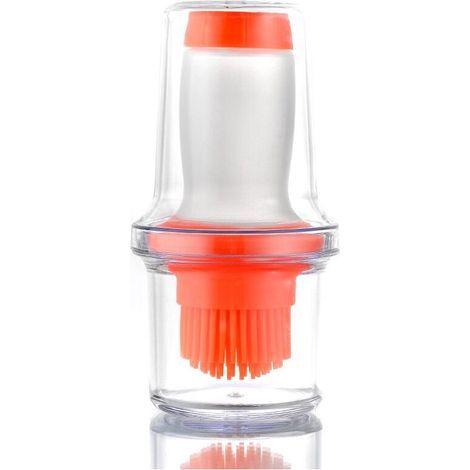 Brosse à huile en silicone alimentaire avec flacon, orange – (1/5)