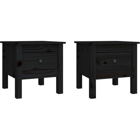 Maison Exclusive - Tavolini 2 pz Neri 40x40x39 cm in Legno Massello di Pino