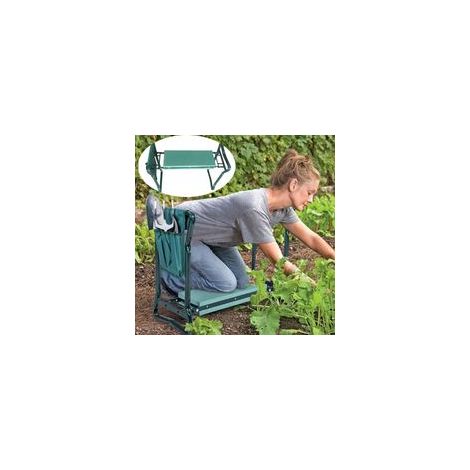 Tabouret de Jardin Pliable agenouilloir de Jardin siège Jardinage avec Coussin Pochette Rangement Outils Vert (1/5)