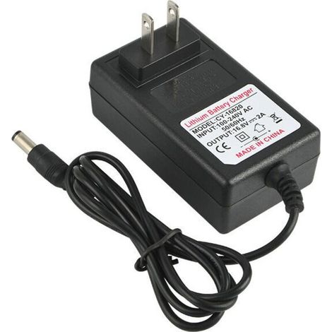 UlisemAdaptateur d'alimentation de charge sûre AC 100-240V DC 21V 2A pour batterie lithium-ion, prise EU, remplacement (1/4)