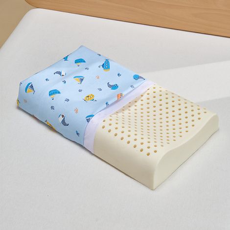 44 x 27 cm oreiller pour tout-petit avec taie d'oreiller amovible en coton, design ergonomique, adapté au sommeil, oreiller cervical pour tout-petit, oreiller pour enfants, lavable en machine