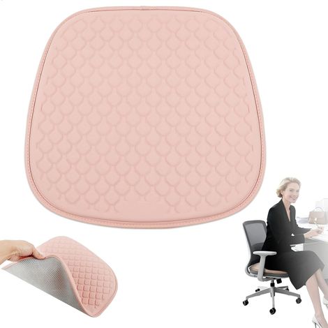 Coussin Gel Anti Escarres, Surface Glaciale Respirante, Structure Nid d'abeille 5 Couches, Housse Amovible Antidérapante, pour Bureau Voiture Fauteuil Roulant, 48x46 cm, (Rose) (1/5)