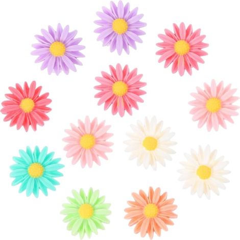 12 Pièces Aimants Décoratifs Fleurs en Résine pour Réfrigérateur (1/5)