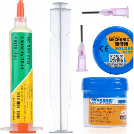 Fundente Rosfix en jeringa NC-559-ASM + Pasta de soldar (esta帽o l铆quido) XGSP80 60 g