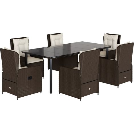 Maison Exclusive - Set comedor de jardín 7 pzas con cojines ratán