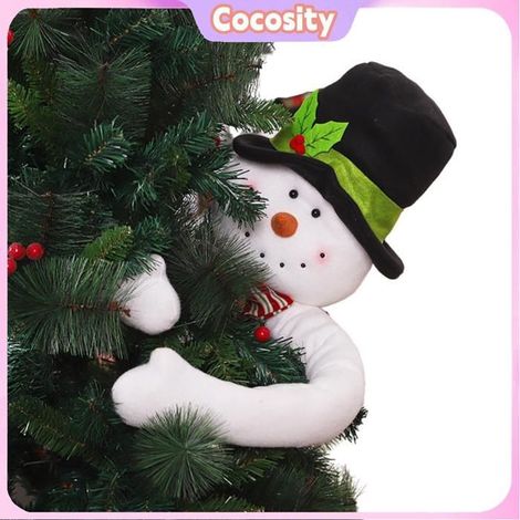 Cocosity Cimier d'arbre en peluche Décoration de sapin de noël en peluche, bonhomme de neige, câlins luminaire decoration (1/5)