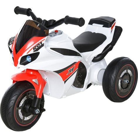 Correpasillos Moto Infantil, Correpasillos Con Música, Para 18-36 Meses, Blanco, 74X39X48 Cm