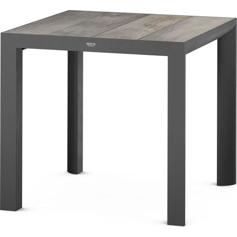 Siena Garden Silva Dining Tisch 80x80cm – Aluminium (matt anthrazit) & Keramikplatte (washed grey) (1/5)