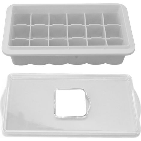 Silikon-Eiswürfelform mit transparentem Deckel – Form für 18 Eiswürfel – Leicht zu entformen für Whisky, Milch, Tee