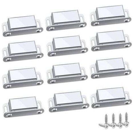 Magnetic Latch, 12 Pieces Magnets Magnetic Catch Cupboard Strong Magnet Heavy Duty up to 6kg, for Drawers Shower Door Magnet Cupboard, Cabinet, Furniture (45mm-12pc) (1/4)