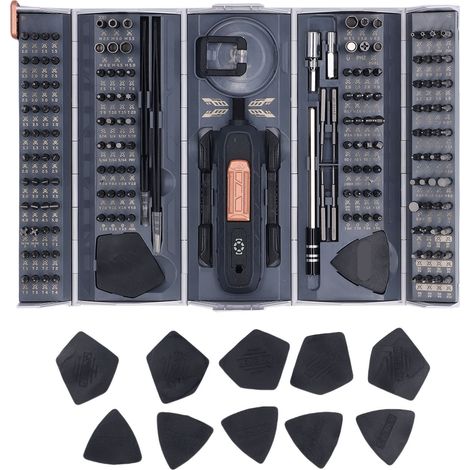 Ortviai Tournevis Précision Compact avec 160 Embouts, Clé à Cliquet Ergonomique pour Réparation Électronique, Montres, Lunettes