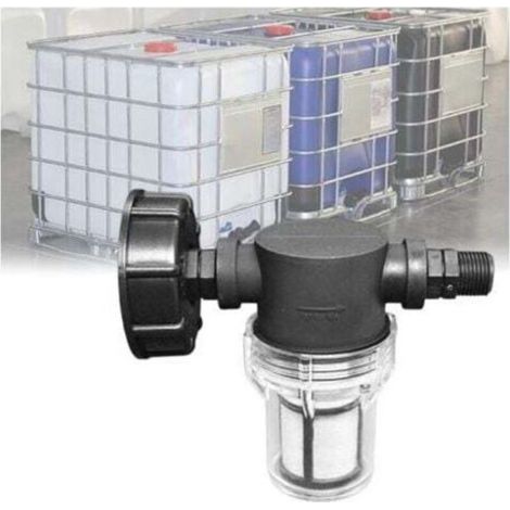 Robinet Raccord Cuve 1000 L, Articulation de Tuyau de Jardin pour Collecteurs d'eau de Pluie avec Fonction de Filtre,S60x6 Adaptateur De Réservoir d'eau IBC (1/2'' Fil extérieur) (1/3)