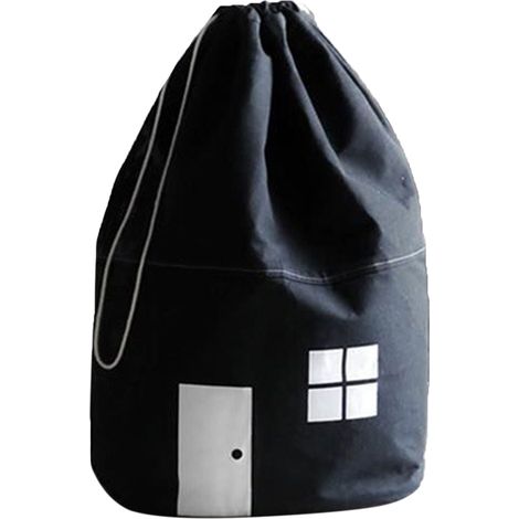 [Borsa per giocattoli] [Forma per alloggiamento] [Tela] [65 x 55 cm] [Bianco Nero] (1/4)