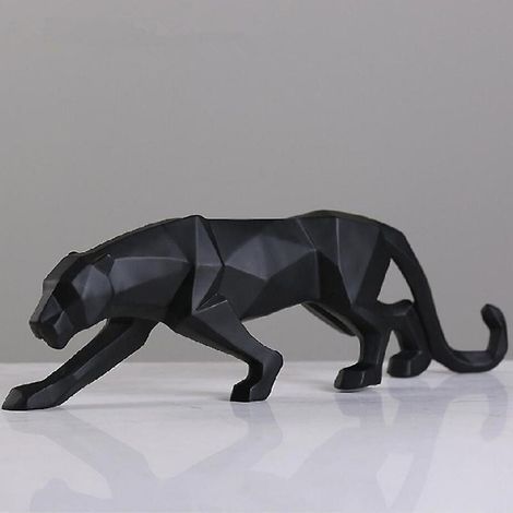 panthre Sculpture Moderne Lopard Statue Gomtrique Animaux Rsine Ornements Decoration Salon Pour Maison Chambre Bibliothque 25x4.5x8cm (1/5)