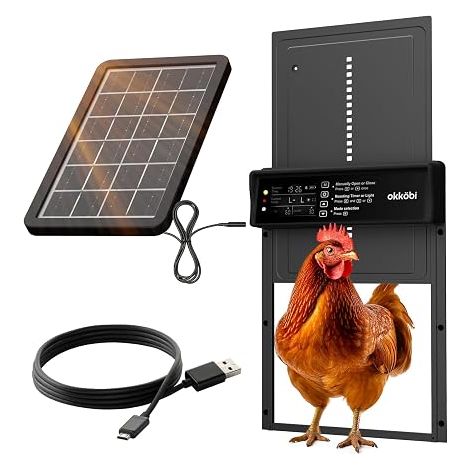 Automatic Chicken Coop Door Door LCD Display Anti-Pinch ABS Black (1/5)
