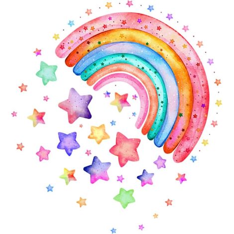 Stickers muraux arc en ciel ORFOFE décorations kawaii (1/5)