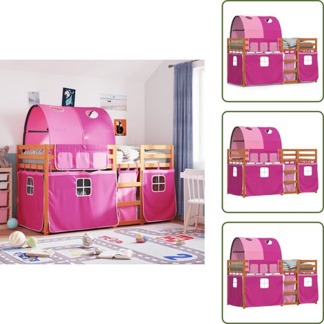 The Living Store Lit superposé sans matelas 90x200 cm bois de pin massif - Lit Superpose - Lit Enfant - Meuble Enfant - Chambre Enfant - Lit Design