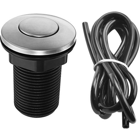 Bouton pneumatique, 32mm, inox, noir (1/5)