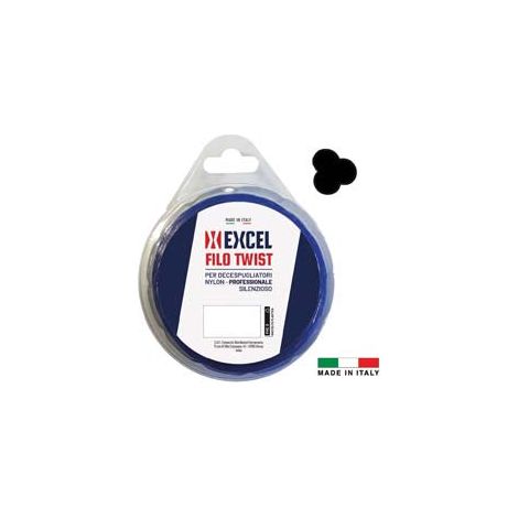 FILO PER DECESPUGLIATORE IN NYLON SILENZIATO RITORTO NERO - ø mm.3 in matassa da mt.15