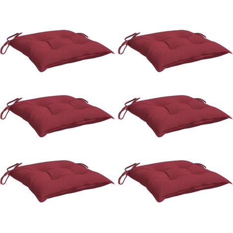 vidaXL Cuscini per Pallet 6 pz Rosso Vino 50x50x7 cm Tessuto Oxford