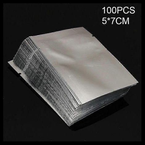 100 sachets de conservation thermoscellables en aluminium, sous vide, de qualité alimentaire (1/5)