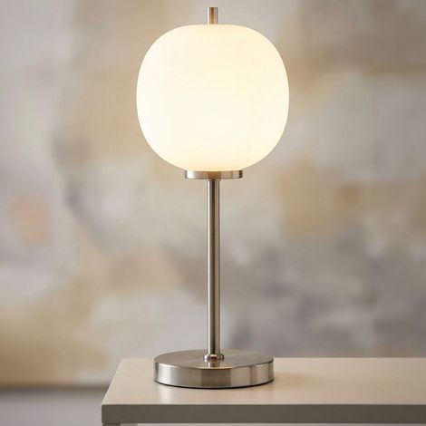 LED Tischleuchte Beistelllampe Nachttischlampe Schlafzimmerleuchte Wohnzimmerlampe, Metall Glaskugel, 5W 470lm warmweiß, H 45 cm