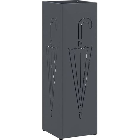 Porte-parapluie gris anthracite, 15,5 x 15,5 x 49 cm, métal. (1/5)
