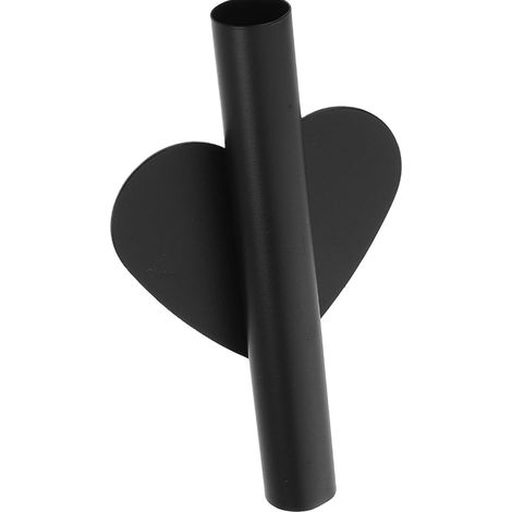Vase mural en acier inoxydable noir forme de cœur Ipetboom, design gain place (1/5)