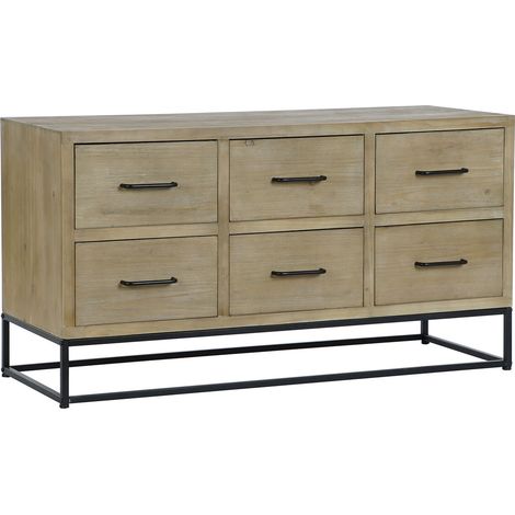 Buffet - DKD Home Decor - Metallo e Legno MDF - Nero e Naturale - Mobile per Soggiorno - Adulti (1/5)