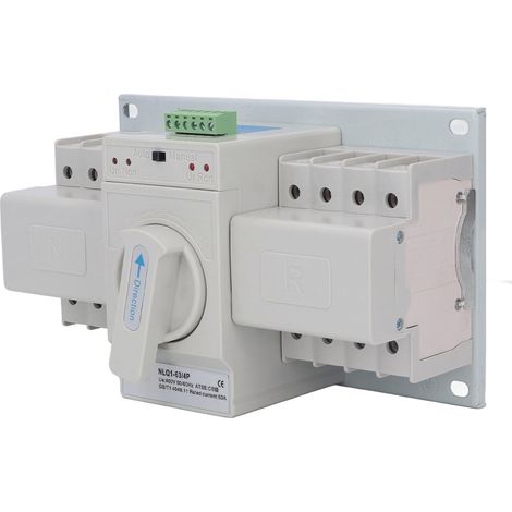 Commutateur de Transfert Automatique ATS 4P Mini Double Alimentation, Inverseur de Groupe Électrogène, Disjoncteur, 400V 50/60Hz (1/5)