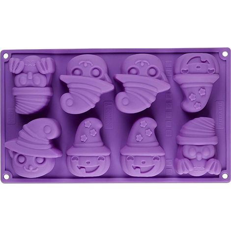 ® Anti-adhésif Moule en Silicone pour Muffins, Cupcakes, Brownies, gâteaux, Pudding Bleu Foncé - Plat à Four en Silicone antidérapant très résistant, gâteau de Cuisson - Halloween Moule,3,3