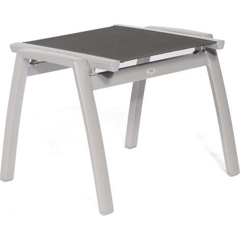 Sonnenpartner Fußhocker Star Aluminium mit Textilen silber Sitzhocker