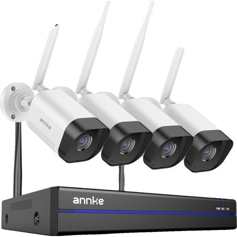 Système de vidéosurveillance sans fil, résolution 1080P, capacité de vision nocturne, 4Pcs Caméra, Aucun (1/2)