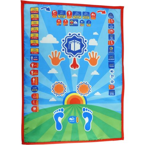 Tapis de prière islamique électronique, tapis de musique parlante d'enseignement avec instructions de prière, adapté aux enfants et aux tout-petits, 110x70cm A