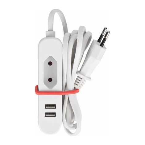 Perel Steckdosenleiste mit USB, Reise Verlängerungskabel, Stromverteiler mit USB, Mehrfachsteckdose klein mit 2 USB und Eurosteckdose, Verteiler mit USB, Mehrfachstecker, Kabel 1.5 m (1/5)